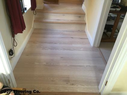 Boen Oak White Stone Wood Floor on Steps JJP Flooring